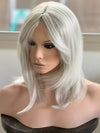 Tillstyle creamy white hair topper with  butterfly bangs