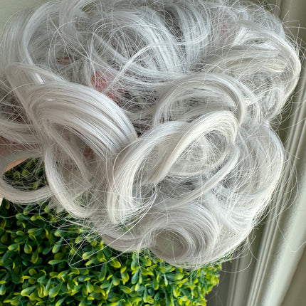 Tillstyle   grey large messy hair bun large curly hair elastic hair bun