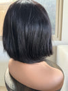 Bob wigs with bangs 100% human hair short bob wigs glue-less middle part