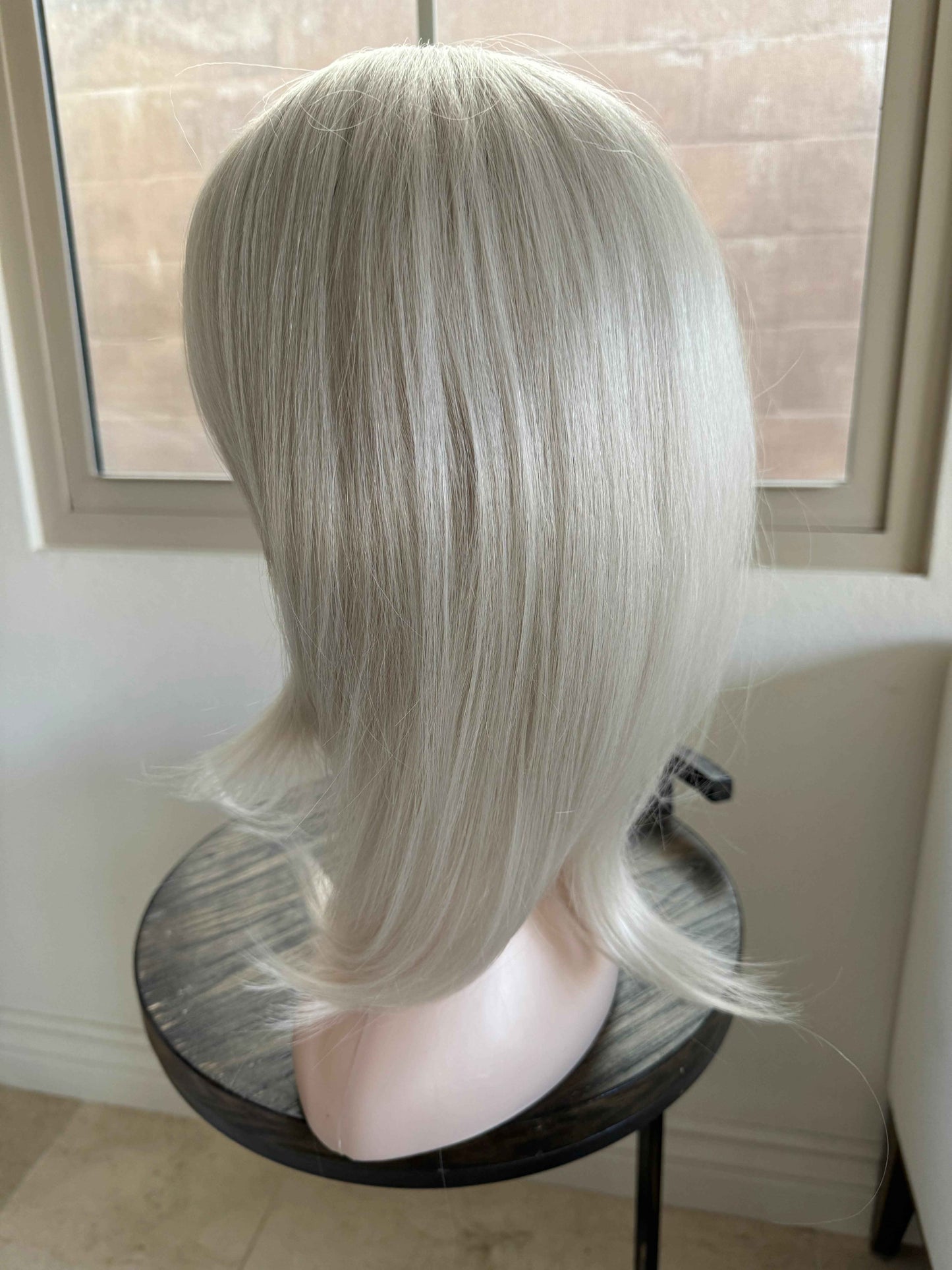Tillstyle white blonde topper with bangs