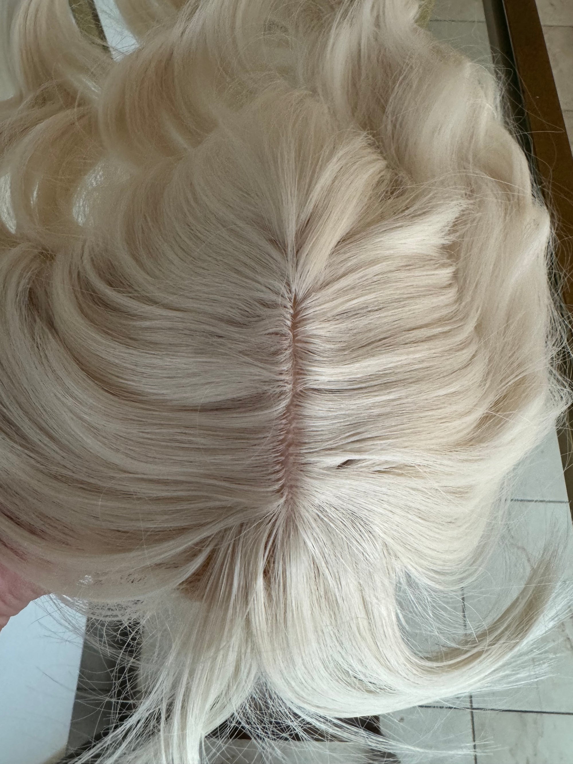 Till style  creamy white / white blonde  hair toppers for women  /bangs