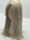 Till style blonde grey hair toppers for women  with butterfly bangs