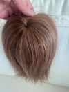 Tillstyle top hair piece 100%human hair medium brown clip in hair toppers for thinning crown