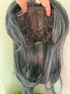 Till style medium grey hair toppers for women with bangs