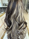 Tillstyle  brown with ombre /ash blonde highlights clip in ponytail