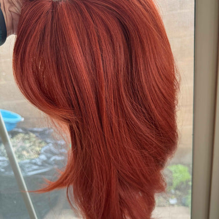 Tillstyle bright auburn hair topper 18 inch