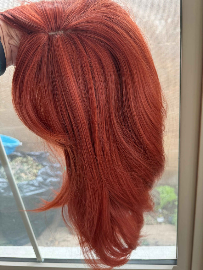 Tillstyle bright auburn hair topper 18 inch