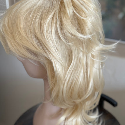 Tillstyle shaggy layered wig with bangs bleach blonde #613 shoulder length