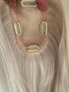 Till style blonde grey hair toppers for women  with butterfly bangs