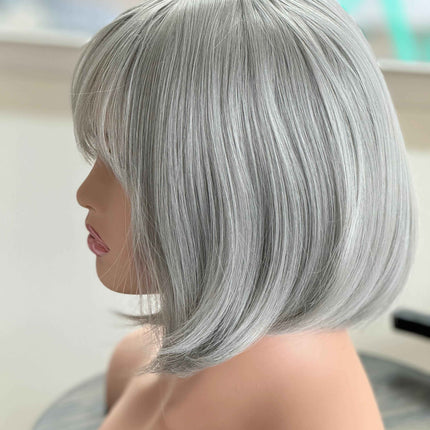 Tillstyle straight grey wig with bangs