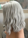 Tillstyle white silver grey wig for women loose body wave layered short wig bob wig premium synthetic fibre