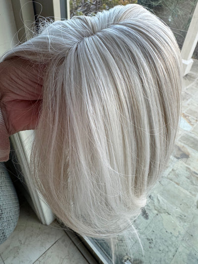 Till style white hair topper ash brown highlighted