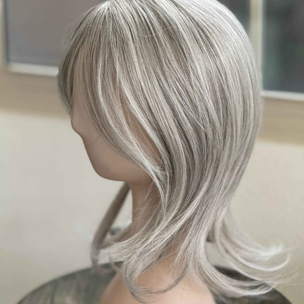 Till style silver blonde hair toppers for women / bangs