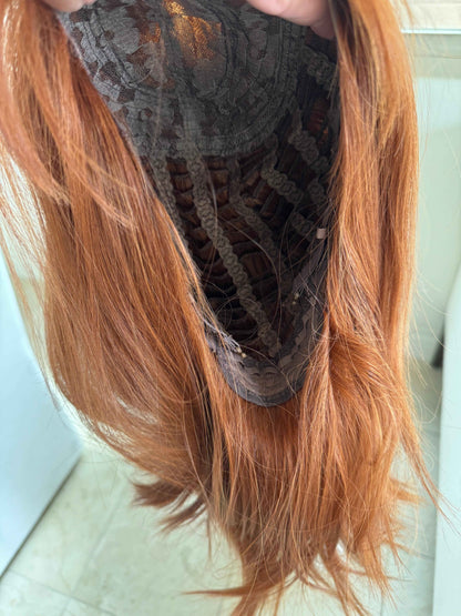 Tillstyle Auburn wig with bangs 14 inch