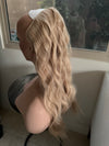 Till style loose body wave invisible wire hair extensions  ombre blonde