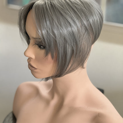 Tillstyle  grey top hair piece brown grey clip in hair toppers