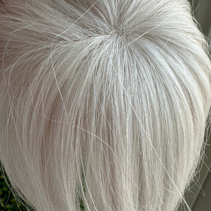 Tillstyle White human hair toppers for women /White blonde