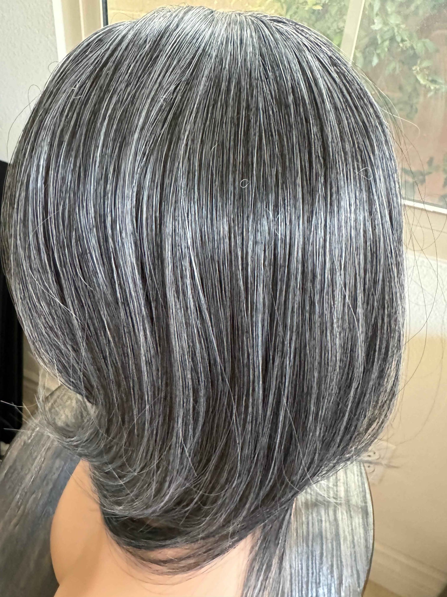 Till style grey salt and pepper  hair toppers for women / layered /bangs