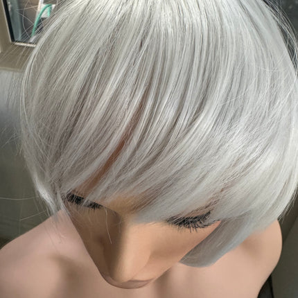 Tillstyle  silver white  large clip in bangs thick bangs covering thinning hair natural looking bangs