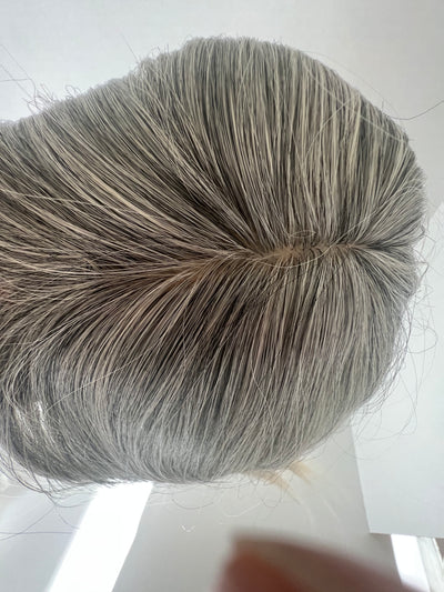 Till style  hair topper for women Grey Mix Salt and Pepper Brown