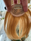 Tillstyle clip in 100 % human hair french bangs  caramel blonde
