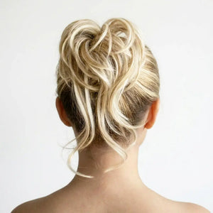 Till style Straight Hair Bun with bangs