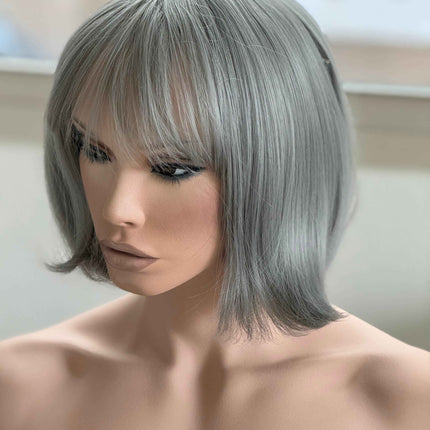 Tillstyle grey bob wig with bangs