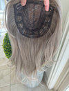 Till style brown grey highlighted hair toppers for women / bangs