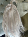 Tillstyle synthetic hair top piece  with bangs white blonde /ice blonde clip in hair piece for thinning crown
