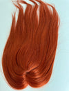 Tillstyle top hair piece 100%human bright orange clip in hair toppers for thinning crown/ widening part