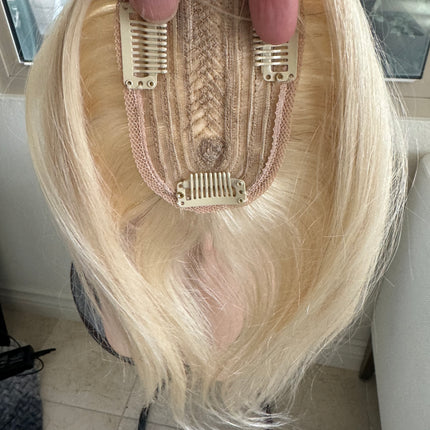 Till style remy human Hair Toppers for women light blonde