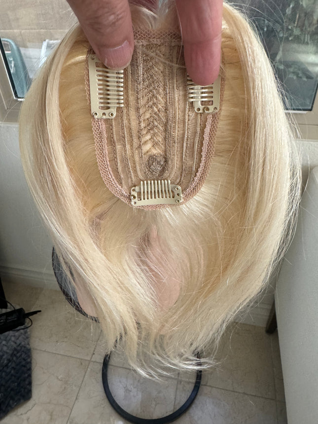 Till style remy human Hair Toppers for women light blonde