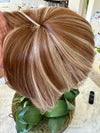 Tillstyle medium brown blonde highlighted hair piece  brown clip in hair toppers