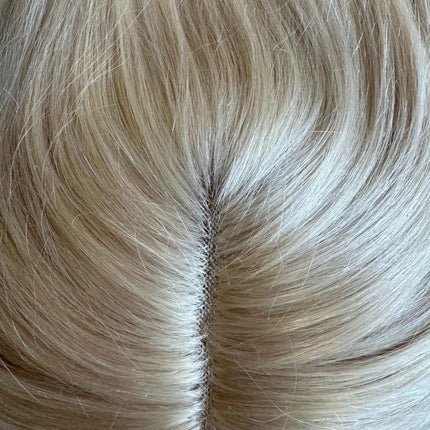 Tillstyle human hair toppers light blonde/100% real human hair light blonde mono mesh base