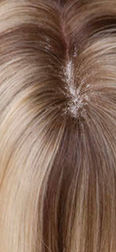 human hair topper with mono base clip in 100% human hair dirty blonde
