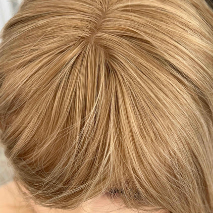 Blonde Synthetic hair toppers with bangs blonde