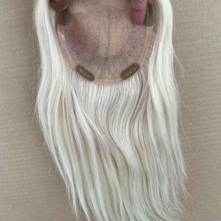 White hair toppers for women human hair White blonde