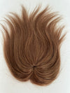 Tillstyle top hair piece 100%human hair medium brown clip in hair toppers for thinning crown/ widening part