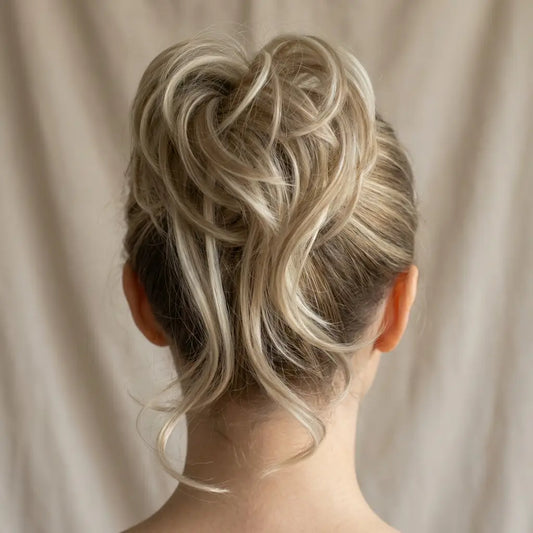 Till style Straight Hair Bun with bangs