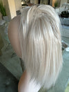 Tillstyle light platinum blonde white blonde clip in ponytail extension  straight hair clip in pony tail