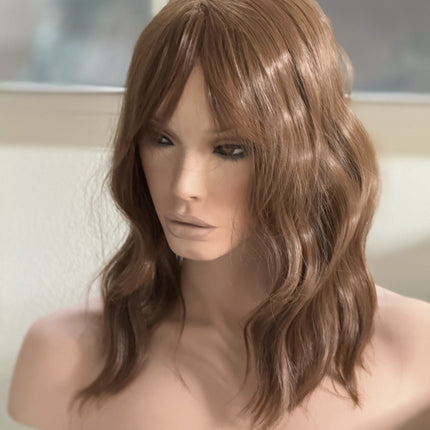 Till style  ombre brown hair toppers for women  with butterfly bangs loose body wave