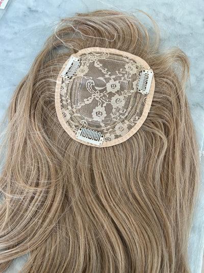 Tillstyle medium ash blonde hair topper for women with bangs/high quality synthetic hair