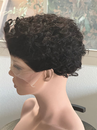 100% remy human hair lace front wigs for women black tight curls /afro curl
