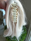 Tillstyle light platinum blonde white blonde clip in ponytail wavy