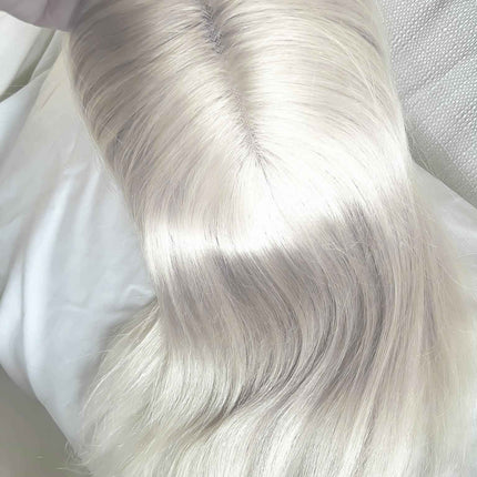 Tillstyle white hair topper for women White blonde  /ice blonde