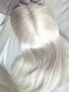 Tillstyle white hair topper for women White blonde  /ice blonde