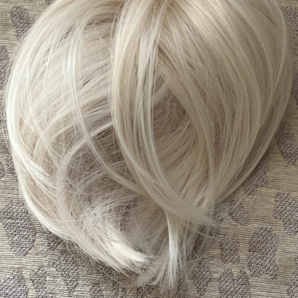 Tillstyle elastic Hair bun scrunchie  tousled updo chignon straight hair bleach blonde