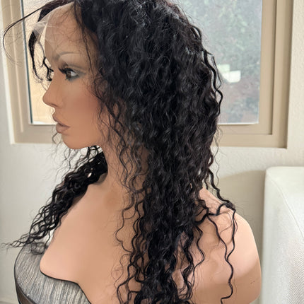 Black Deep wave 100% human hair lace front wigs for women brazilian hair