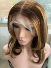 100% human hair lace front wigs for women  ombre honey blonde  highlighted