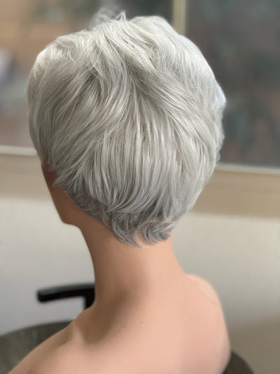 Tillstyle white silver layered wig /short pixy  wig